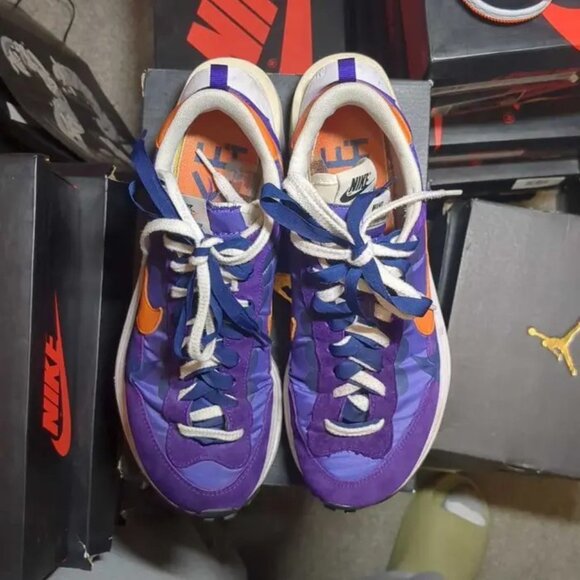 Nike sacai x VaporWaffle Dark Iris Size 9 US Men Used No Original Box DD1875-500 - Picture 4 of 9